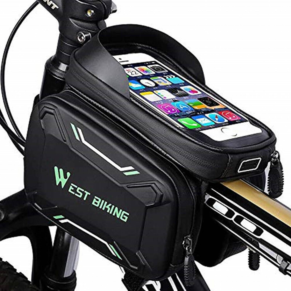 Gastropod Bike Phone Holder,Safe Riding Bike Bag,Leg Injury Prevention Features Bike Phone Mount,6.2", Green 9405492470569