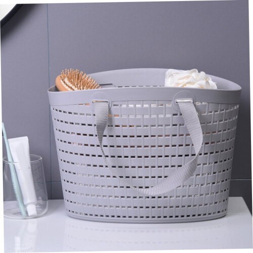 Hollow Design Bathroom Basket Assorted Color Portable for Various Items 2Pcs 2