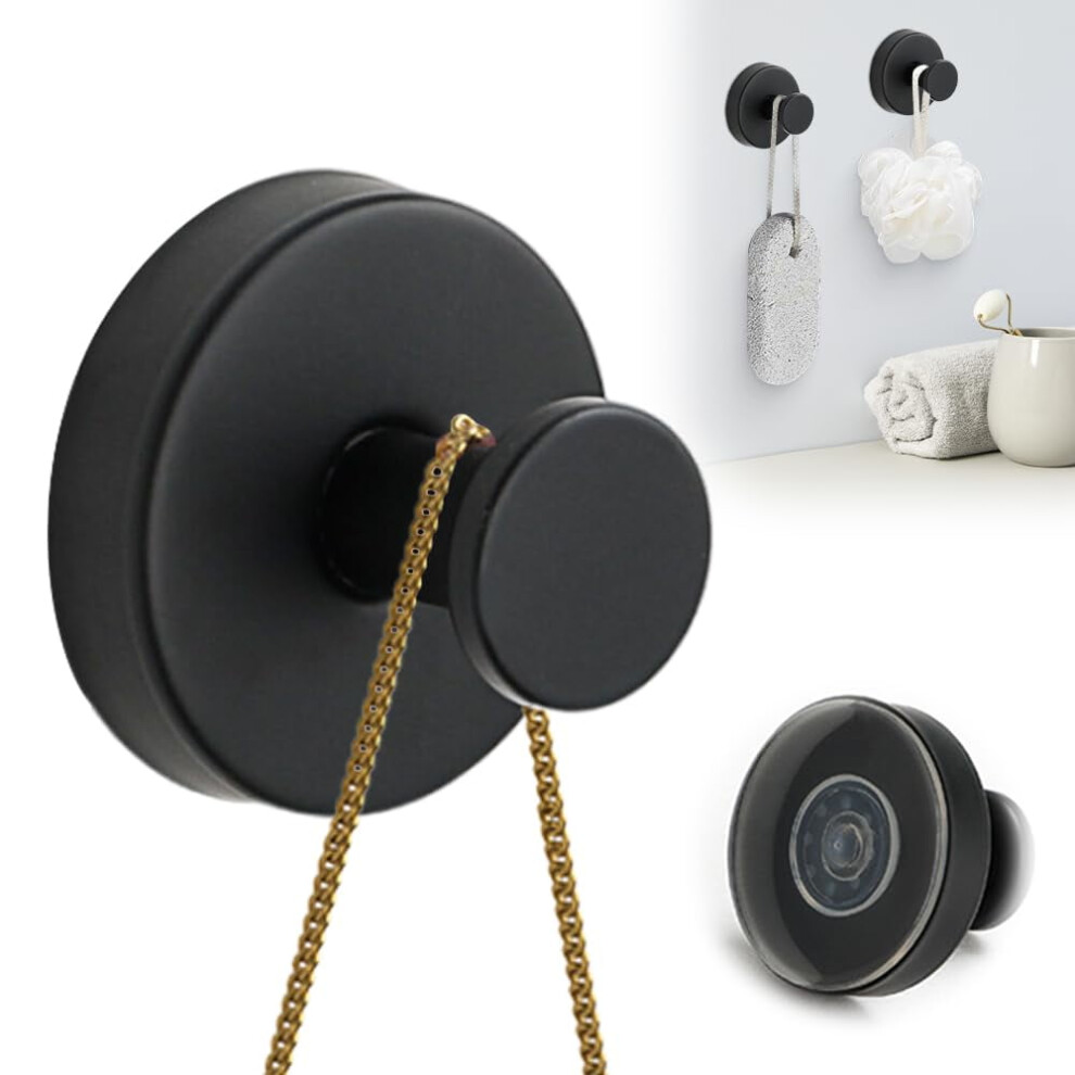 Stainless Steel Suction Cup Hooks For Shower Â Waterproof, No-Drill, Reusable & Removable (1 Pack, Silver) 9405492470521