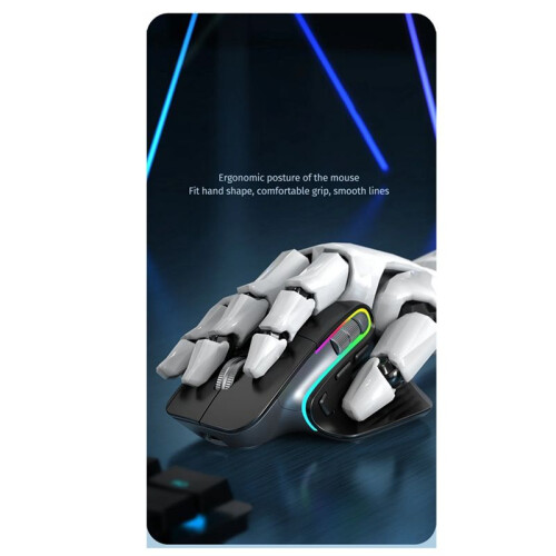 Mouse Wireless Mouse  5.0 Mouse Ottico Portatile Wireless 2.4G Mouse Ergonomico per Computer Destro Nero 2