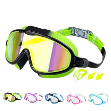 Children's Large Frame Waterproof and Anti Fog Swimming Goggles, 2025 Summer Wide View Swimming Goggles for Kids Boys Girls