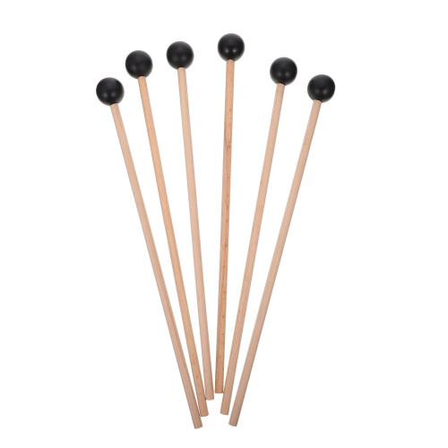 6 Pcs Solid Wood Drumsticks for Percussion Instruments Cymbals Xylophone Keyboard