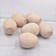 10 Pcs Faux Wood Eggs for Craft Simple Design Graffiti Children Handicrafts