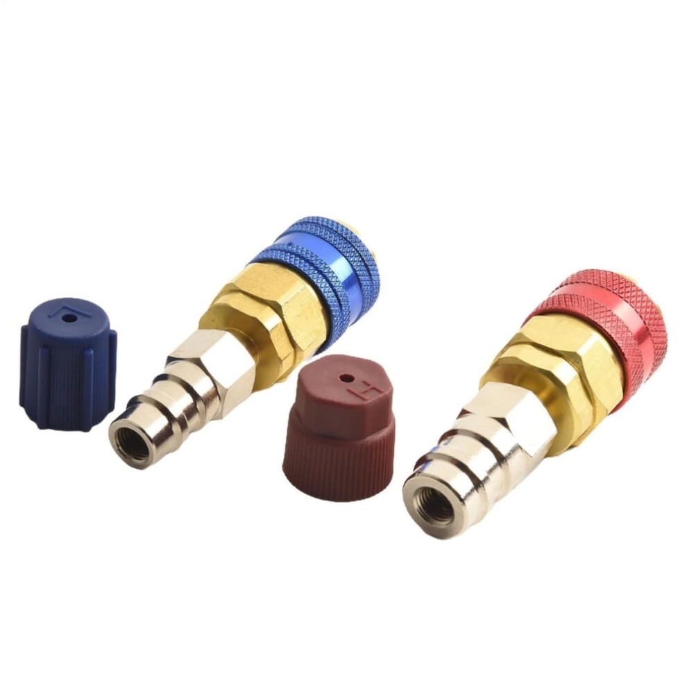 Car Ac Quick Connector High Low Conversion Fittings Fitting Refrigerant Tank Adapter Kit For Refrigeration Air Conditioning Vehicle Popular 9426043954642