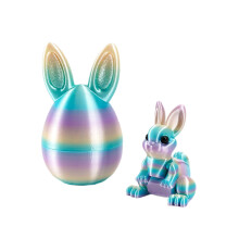 3D Printed Easter Eggs with Bunny Inside – Articulated, Flexible, Easter Basket Stuffers & Desk Decor – Compatible with Easter Gifts