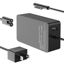 65W Surface Pro Laptop Charger compatible with Microsoft Surface Pro 10–3, X, Laptop 6–1, Go, Book 3–1, supports 44W/36W, LED, 10FT