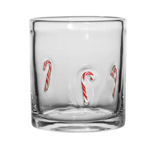 Christmas Juice Glass, 14 oz Candy-Themed Cocktail Glass for Holiday Parties – Compatible with Old Fashioned Icons, White