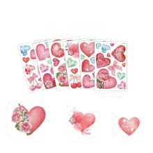 6-Pack Heart-Shaped Static Cling Window Stickers, Compatible with Glass & Smooth Surfaces, for Valentine's Day, Weddings, Birthdays