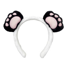 Panda-Haarreif, Panda-Ohren- und Pfoten-Haarreif, Panda-Brosche, Haarnadel – Tierhaaraccessoire für Kinder und Erwachsene – Geeignet für Partys