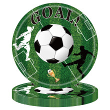 Soccer Party Plates (16 pcs), Disposable Paper Dessert/Cake/Dinnerware, Sports Game Theme Decor & Favors for Boys – Compatible with Soccer Themes
