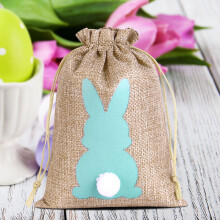 Cute Rabbit Snack Packaging Bag Easter Gift Bags Reusable Drawstring Bags for Easter Egg Storage for Garden Holiday Celebrations Party Supplies