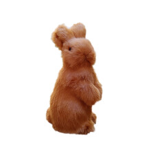 Figura de conejito de Pascua de primavera - Adornos de conejo de terciopelo verde para estantes, mesas, jardines y patios.
