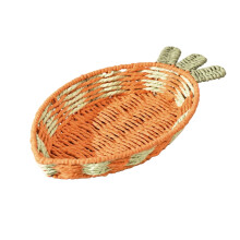 13.19in Braided Carrot Shaped Storage Tray - Decorative Fruit & Sundries Basket for Home Desktop
