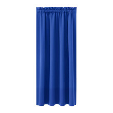 Short Blackout Window Curtain, Solid Thermal Insulated Rod Pocket Drapes for Bedroom/Living Room/Kitchen, Light Blocking, 1 Panel, 54"x42", Blue