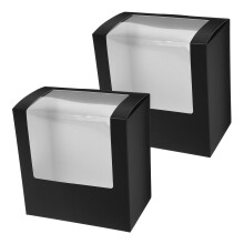 2pcs Foldable Cardboard Hat Storage Boxes with Clear Display Window for Travel, Hats, Baseball Caps Organizer