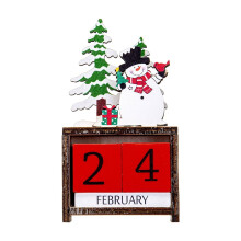 Calendrier de l'Avent en bois avec scène de la Nativité et compte à rebours de 24 jours