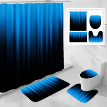 4 Piece Striped Gradient Waterproof Polyester Bathroom Set, Gradient Gothic Abstract Bathroom Decor Set Accessories