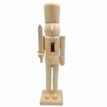 Christmas Ornament Nutcracker 38cm Decorative Pine Wood Puppet King Soldier Ornament for Home