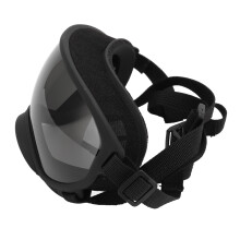 Dog Goggles Windproof UV Dustproof Adjustable Strap Black Frame Gray Lenses