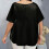 Women's Blouse Round Neck Short Sleeve Solid Color 3