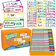 30 Read & Rhyme Flip Books for Kindergarten – Word Families, ABC Vocabulary, Phonics & Sight Words – Compatible with Early Learning