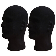 2Pcs Male Mannequin Head Cosmetics Model Head Wig Display Foam Mannequin Glasses Hat Hairpieces Stand