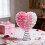 Heart Tree Topper with Artificial Rose Pink 11.61 Inch 5