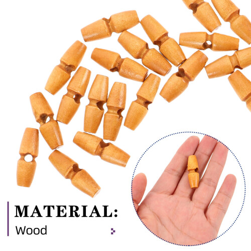 Khaki Wood Coat Toggle Buttons Smooth Finish 50 Pcs 2
