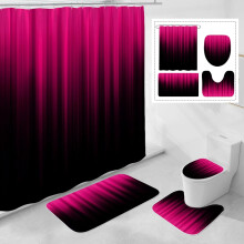 4 Piece Striped Gradient Waterproof Polyester Bathroom Set, Gradient Gothic Abstract Bathroom Decor Set Accessories