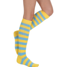 Womens Athletic Knee High Socks, Outdoor Sport Thigh High Stockings, Casual Stripes Tube Socks