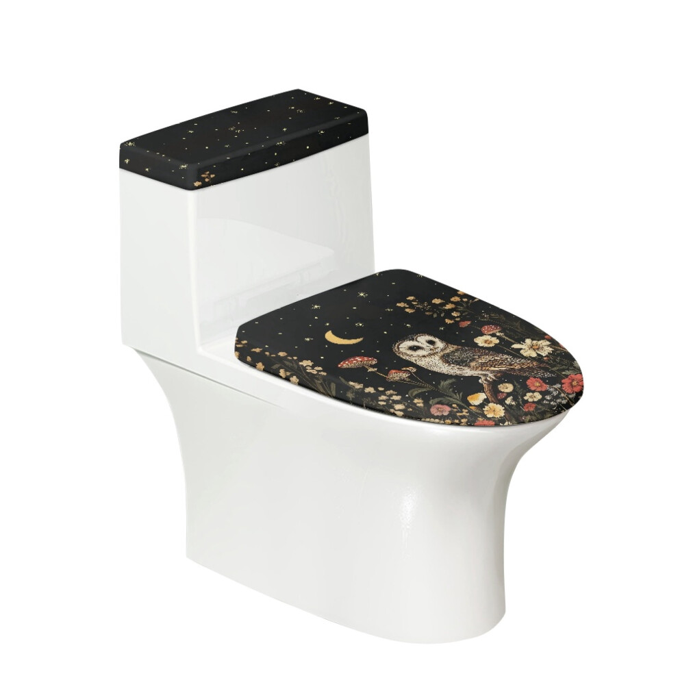 Owl Elastic Toilet Lid Dust Cover Stretch Polyester Round 9336866174922