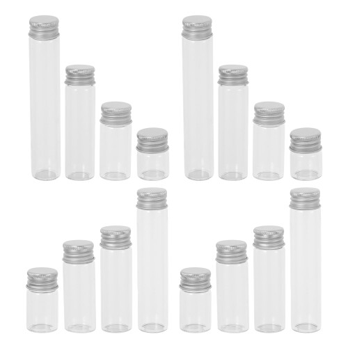 Travel Storage Containers Clear Tiny Glass Jars 16Pcs