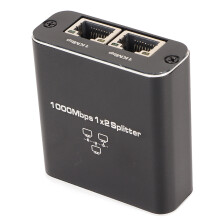 Ethernet-Splitter RJ45 1 Eingang 2 Ausgang Gigabit Dual-Port Ethernet-Splitter Schwarz