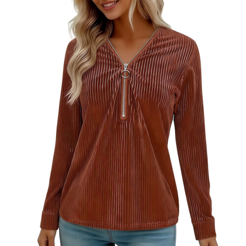 Women's Solid Long Sleeve Top Soft Casual Basic 1