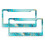 Marbled Metal License Plate Frames Blue Green Gold 2 pcs 1