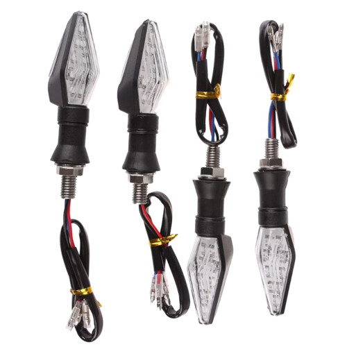 LED Turn Signal Light Indicator Yellow Plastic 4 Pcs