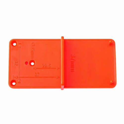 3Pcs Hinge Template for Doors & Cabinets – Easy-Install Drilling Guide, Compatible with Standard Hinges, Orange Plastic 1