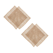 Washable Burlap Placemats Jute Rustic 4-Pack