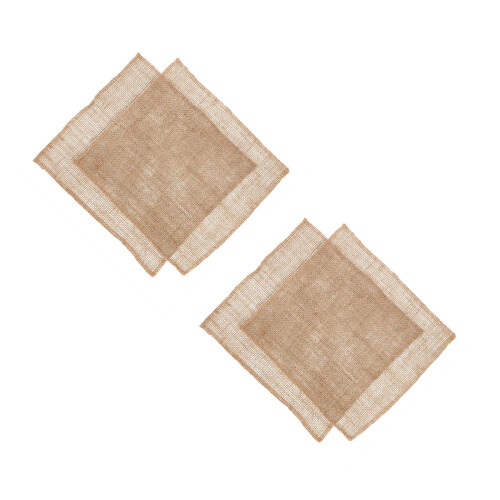 Washable Burlap Placemats Jute Rustic 4-Pack