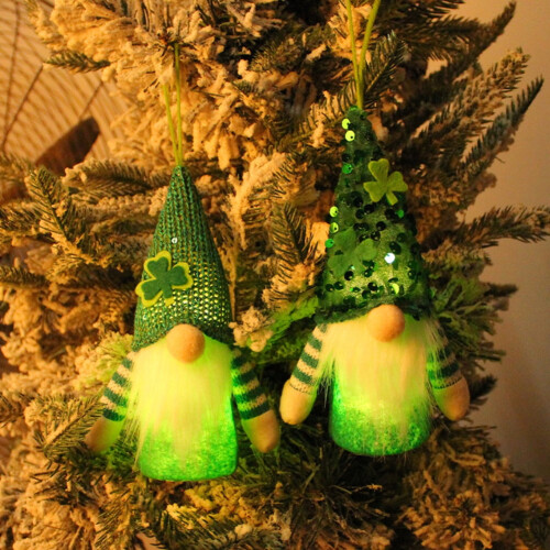 Plush Christmas Gnome Doll with LED Light 2PCS 1
