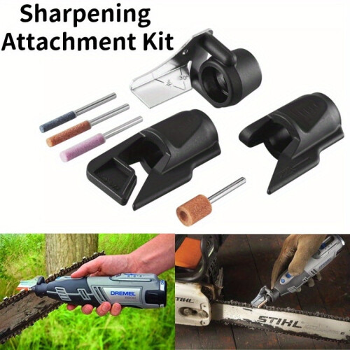 Sharpening Accessory Kit with Angle Guide & Grinding Stone – Compatible with Rotating Tools for Gardening, Chainsaws & DIY 1