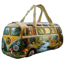 Willtoo 60s Bohemian Style Quilted Duffle Bag, Retro Travel Bags for Women, Original Boho Weekender Bag with Adjustable Strap for Gym