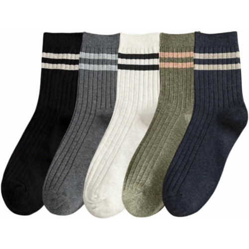 Mens Athletic Cotton Socks Five Pack Ankle Sock