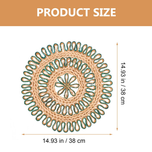 Grass Woven Wall Mat Decor 15x15x0.1 in 3 pcs 1