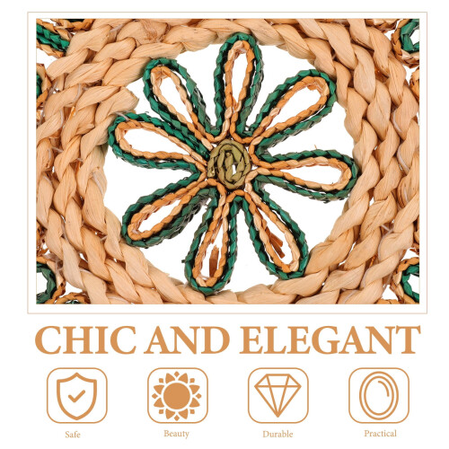 Grass Woven Wall Mat Decor 15x15x0.1 in 3 pcs 2