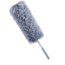 Microfiber Duster with Extension Pole (16.14"-34.65"), Bendable Head for High Ceilings, Fans, Cobwebs, Wet/Dry Use – Dark Gray