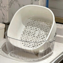 Double-Layer Draining Basket Vegetable Washing Basin, Space-Saving Drainage Basket for Kitchen, Fruit Holder & Tableware Drainer for Living Room Use