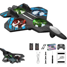 Skum RC-jagerfly med lys og 360 vending for barn 14+ og voksne – Stuntrull-lekegave