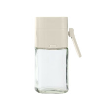 Glass Salt Shaker with Adjustable Measuring Lid - Airtight Spice Dispenser - Transparent Square Cruet - Leak Proof - 0.43lb (197g) - Green