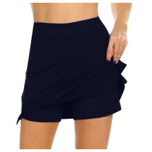 Women's Lightweight Tennis Skorts with Pockets, Navy Blue, M – Compatible with Running, Golf & Sports